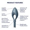 ANEL VIBRATÓRIO BULLSEYE COM APP SATISFYER AZUL ESCURO - Image 7