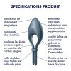 ANEL VIBRATÓRIO BULLSEYE COM APP SATISFYER AZUL ESCURO - Image 9