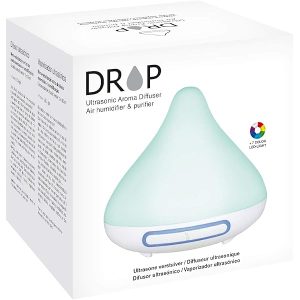 Difusor ultrassónico Drop B verde da Physalis, com luz LED colorida e micro-nebulização aromática