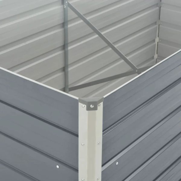 Canteiro de jardim elevado 160x80x77cm aço galvanizado cinzento - Image 6