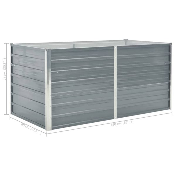 Canteiro de jardim elevado 160x80x77cm aço galvanizado cinzento - Image 7