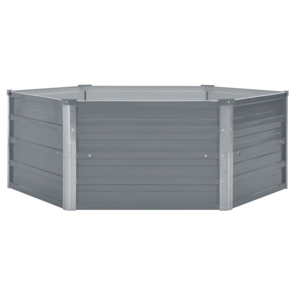 Canteiro jardim elevado 129x129x46cm aço galvanizado cinzento - Image 2