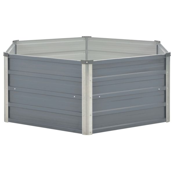 Canteiro jardim elevado 129x129x46cm aço galvanizado cinzento - Image 3