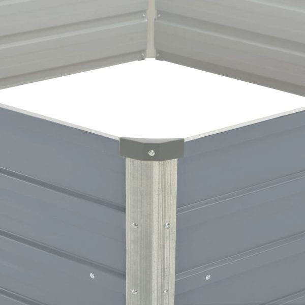 Canteiro jardim elevado 129x129x46cm aço galvanizado cinzento - Image 4