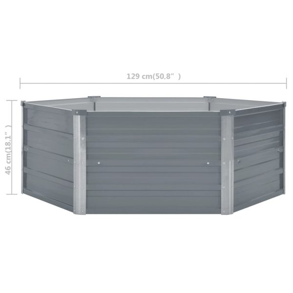 Canteiro jardim elevado 129x129x46cm aço galvanizado cinzento - Image 6