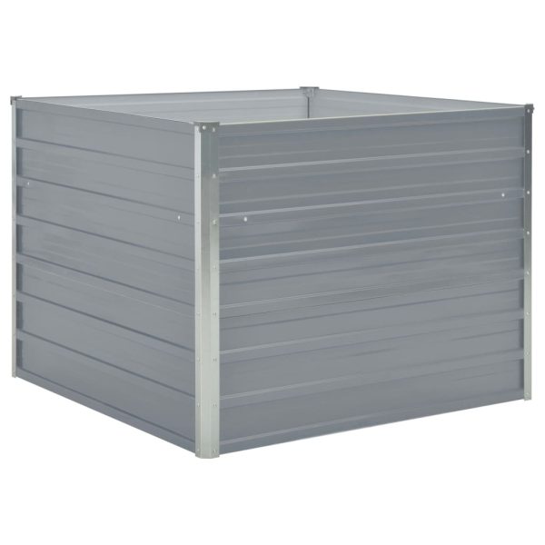 Canteiro jardim elevado 100x100x77cm aço galvanizado cinzento - Image 2