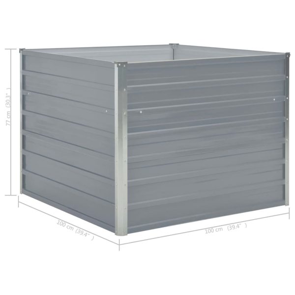 Canteiro jardim elevado 100x100x77cm aço galvanizado cinzento - Image 6