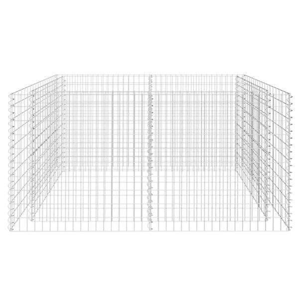 Canteiro elevado/cesto gabião 180x90x100 cm aço prateado - Image 4