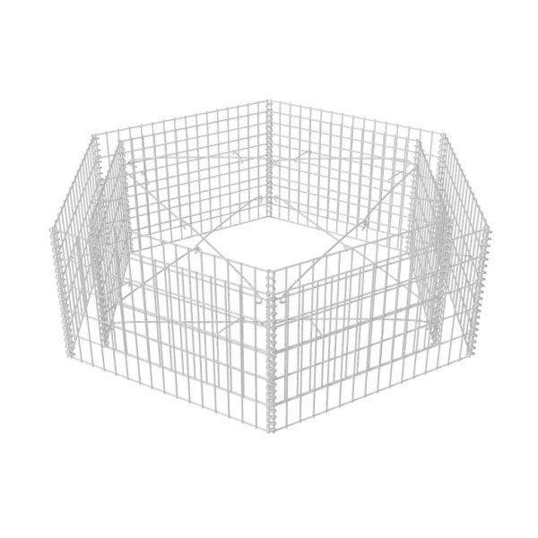 Canteiro elevado/cesto gabião hexagonal 160x140x50 cm - Image 3