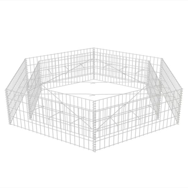 Canteiro elevado/cesto gabião hexagonal 200x173x40 cm - Image 3
