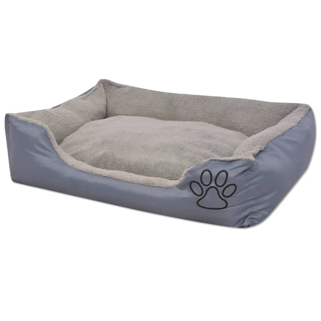Cama para cães com almofada acolchoada tamanho XL cinzento - Image 2