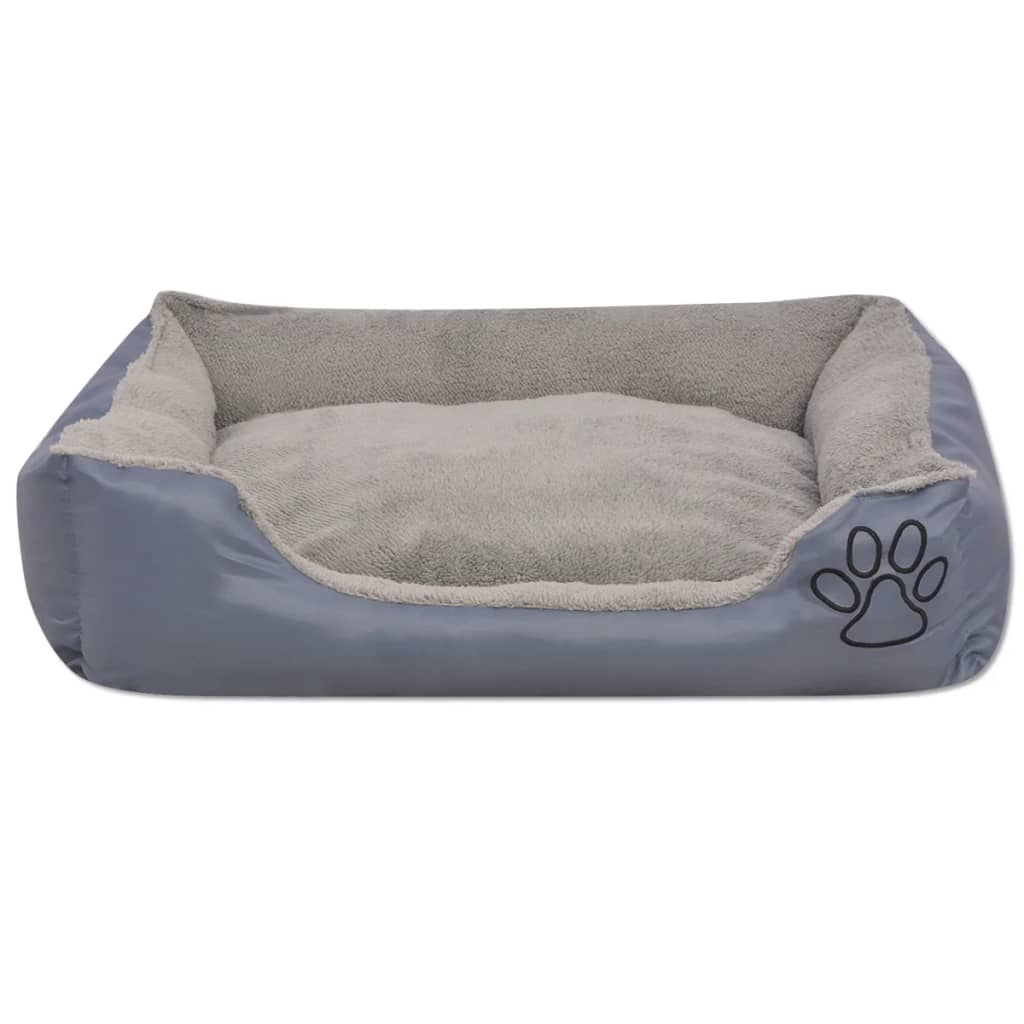 Cama para cães com almofada acolchoada tamanho XL cinzento - Image 3