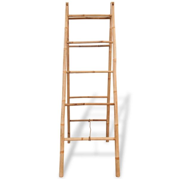 Escada toalheiro dupla com 5 degraus, bambu, 50x160 cm - Image 2