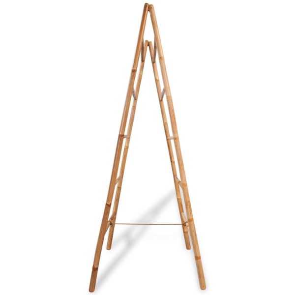 Escada toalheiro dupla com 5 degraus, bambu, 50x160 cm - Image 3