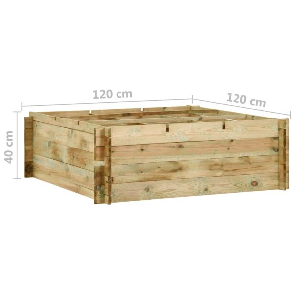 Canteiro elevado jardim 120x120x40 cm pinho impregnado - Image 5