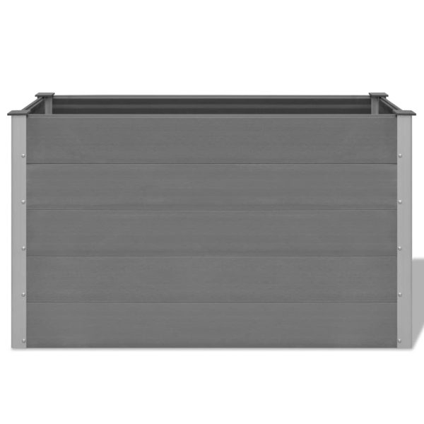 Canteiro elevado para jardim WPC 150x50x91 cm cinzento - Image 4