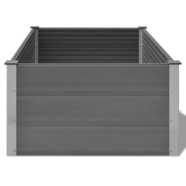 Canteiro elevado para jardim WPC 150x100x54 cm cinzento - Image 5