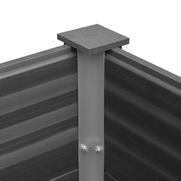 Canteiro elevado para jardim WPC 150x100x54 cm cinzento - Image 7