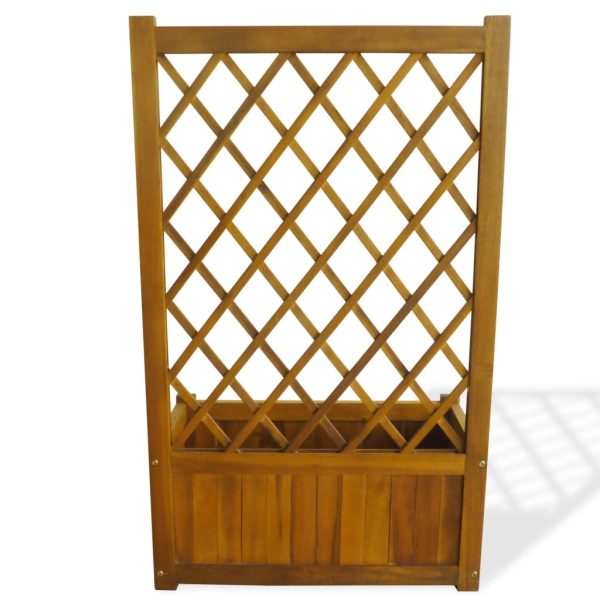 Vaso/floreira de jardim com treliça madeira de acácia maciça - Image 4