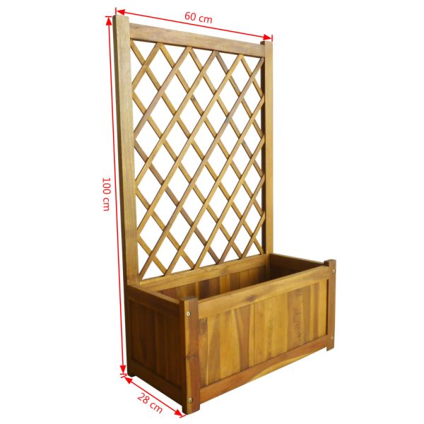 Vaso/floreira de jardim com treliça madeira de acácia maciça - Image 7