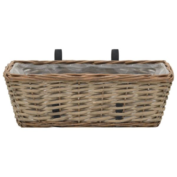 Floreira de varanda 2 pcs vime com revestimento a PE 40 cm - Image 3