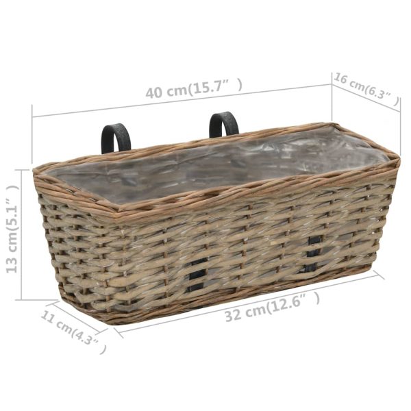 Floreira de varanda 2 pcs vime com revestimento a PE 40 cm - Image 6