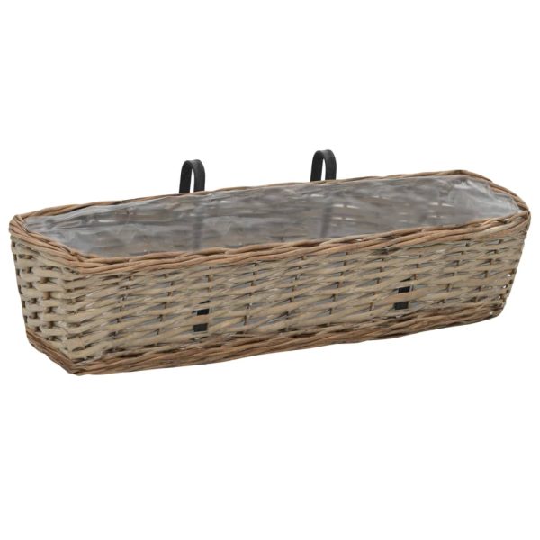 Floreira de varanda 2 pcs vime com revestimento a PE 60 cm - Image 2