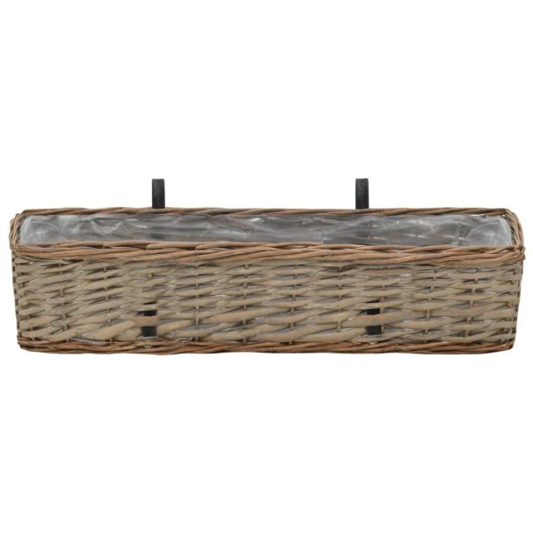 Floreira de varanda 2 pcs vime com revestimento a PE 60 cm - Image 3