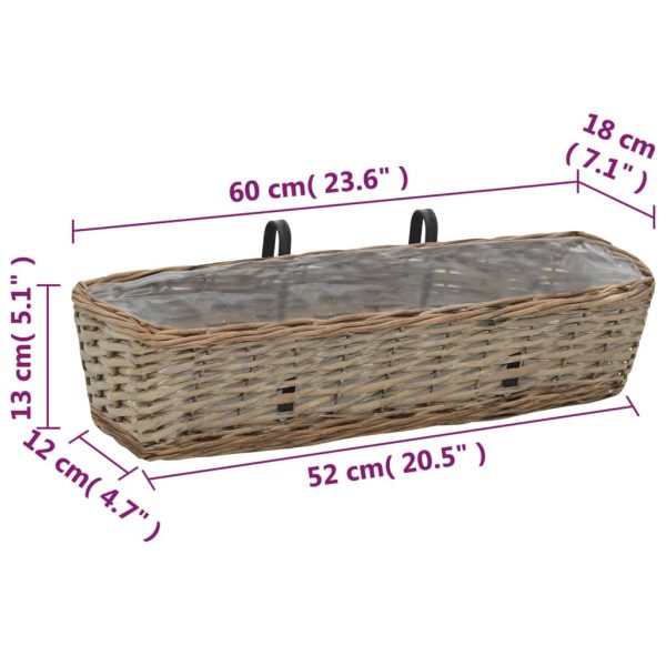 Floreira de varanda 2 pcs vime com revestimento a PE 60 cm - Image 6