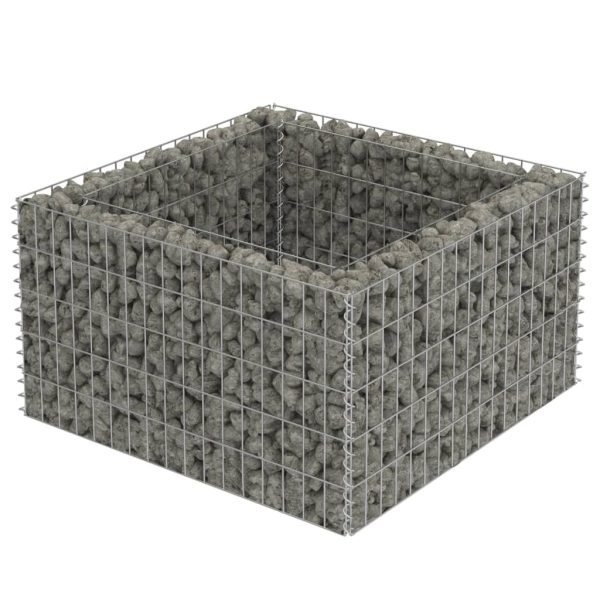 Canteiro elevado/cesto gabião 90x90x50 cm aço galvanizado - Image 2