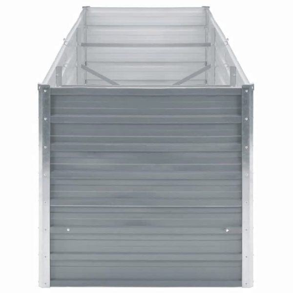 Canteiro elevado de jardim aço galvanizado 240x80x77cm cinzento - Image 4
