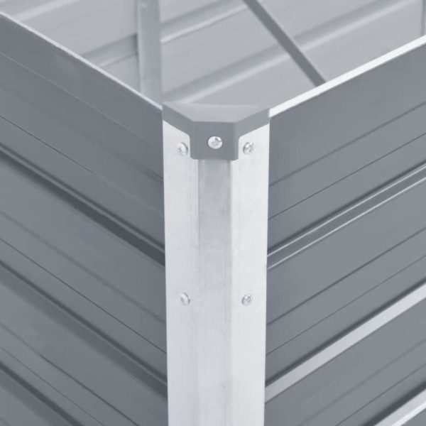 Canteiro elevado de jardim aço galvanizado 240x80x77cm cinzento - Image 6