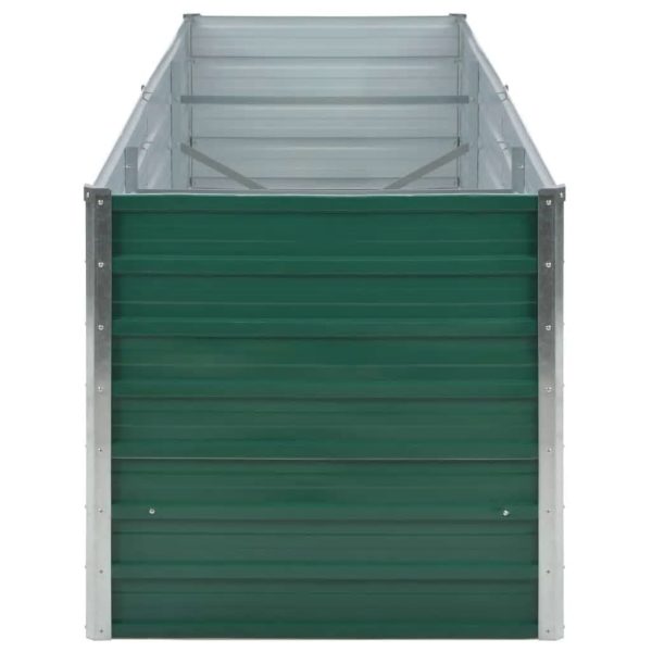 Canteiro elevado de jardim aço galvanizado 240x80x77 cm verde - Image 4