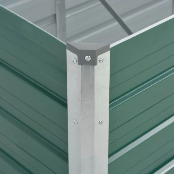 Canteiro elevado de jardim aço galvanizado 240x80x77 cm verde - Image 6