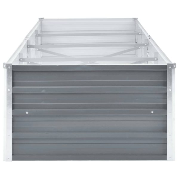 Canteiro elevado de jardim aço galvanizado 320x80x45cm cinzento - Image 4