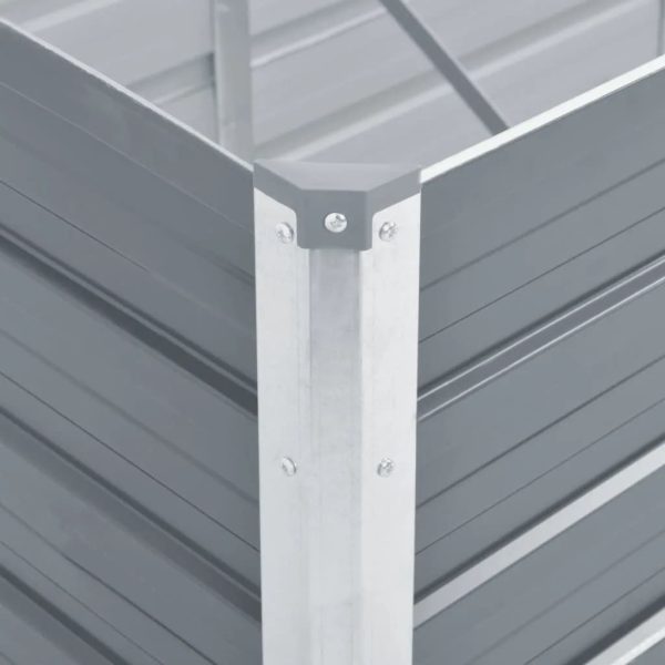 Canteiro elevado de jardim aço galvanizado 320x80x45cm cinzento - Image 5