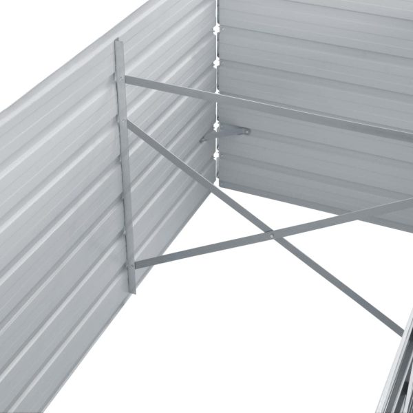 Canteiro elevado de jardim aço galvanizado 320x80x45cm cinzento - Image 6