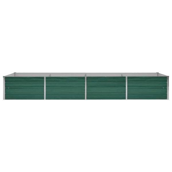 Canteiro elevado de jardim aço galvanizado 320x80x45 cm verde - Image 3