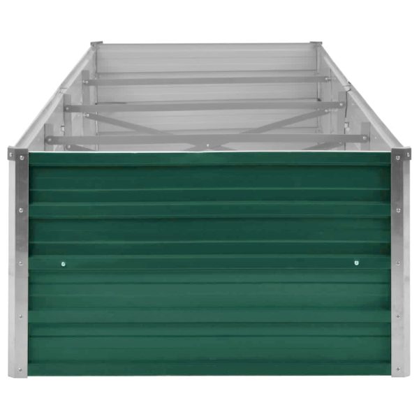 Canteiro elevado de jardim aço galvanizado 320x80x45 cm verde - Image 4