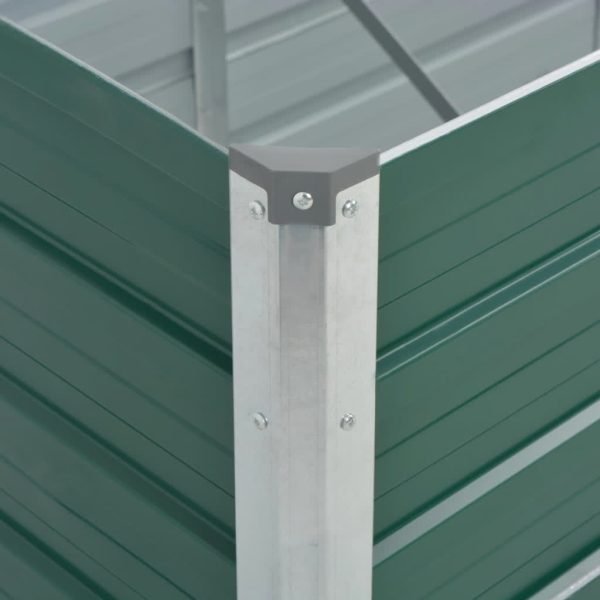Canteiro elevado de jardim aço galvanizado 320x80x45 cm verde - Image 5
