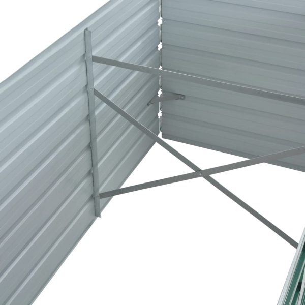Canteiro elevado de jardim aço galvanizado 320x80x45 cm verde - Image 6