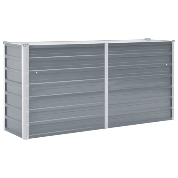Canteiro elevado de jardim aço galvanizado 160x40x77cm cinzento - Image 2