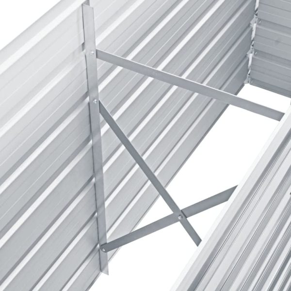 Canteiro elevado de jardim aço galvanizado 160x40x77cm cinzento - Image 5