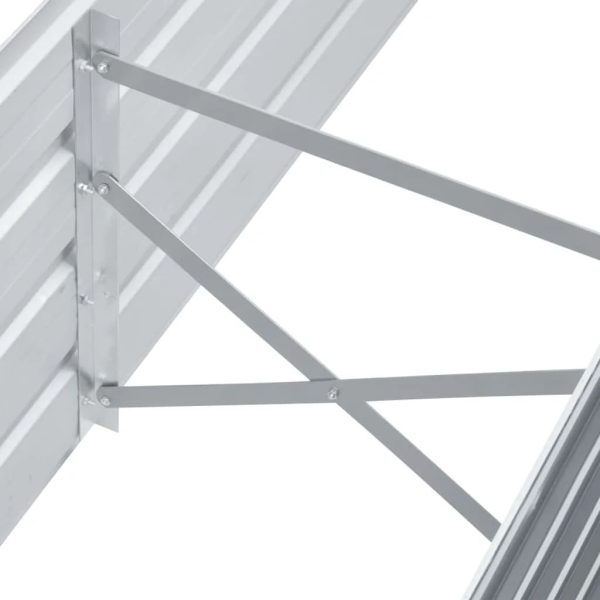 Canteiro elevado de jardim aço galvanizado 160x40x45cm cinzento - Image 5