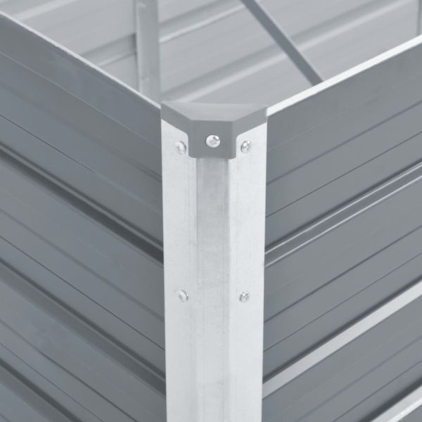 Canteiro elevado de jardim aço galvanizado 160x40x45cm cinzento - Image 6