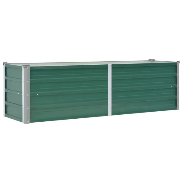 Canteiro elevado de jardim aço galvanizado 160x40x45 cm verde - Image 2