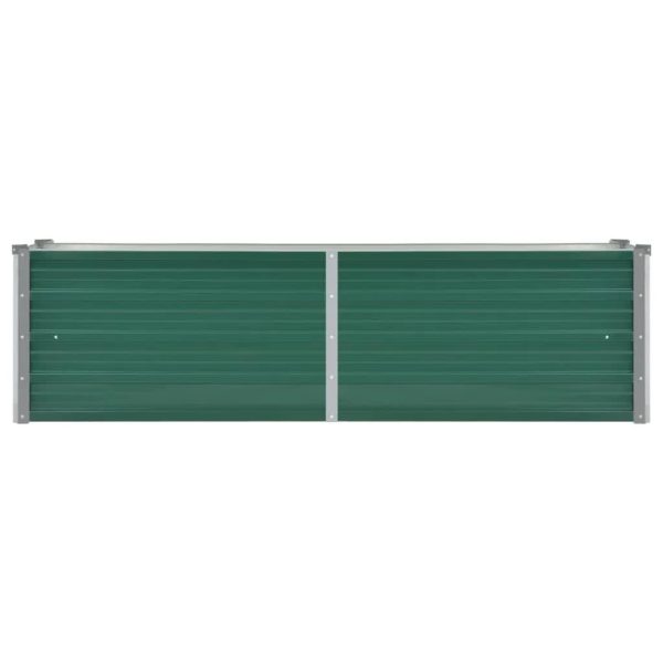 Canteiro elevado de jardim aço galvanizado 160x40x45 cm verde - Image 3