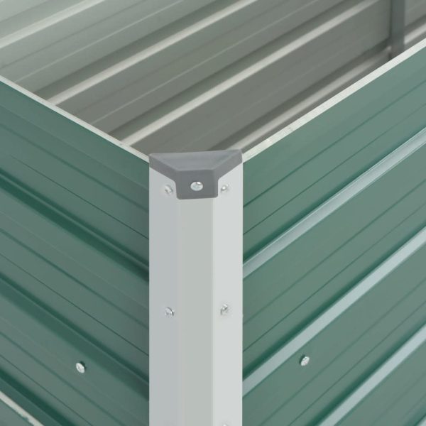 Canteiro elevado de jardim aço galvanizado 160x40x45 cm verde - Image 6