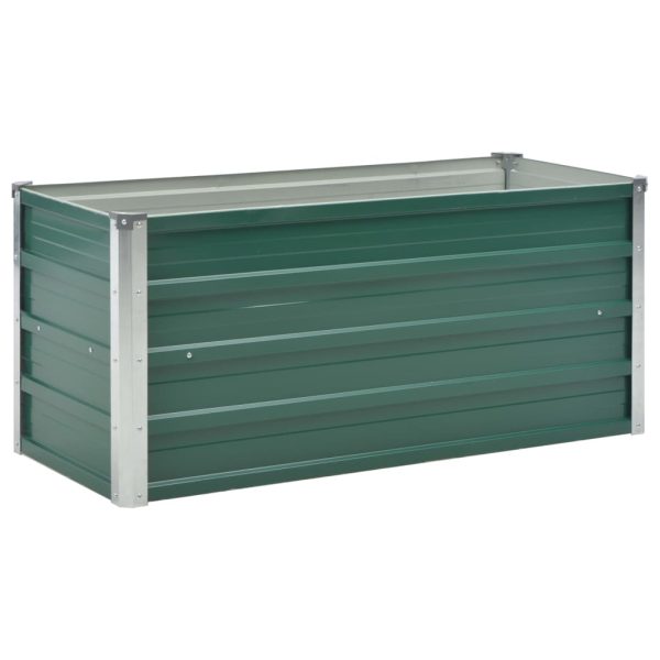 Canteiro elevado de jardim aço galvanizado 100x40x45 cm verde - Image 2