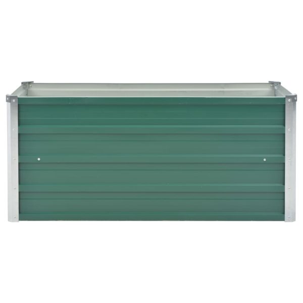 Canteiro elevado de jardim aço galvanizado 100x40x45 cm verde - Image 3